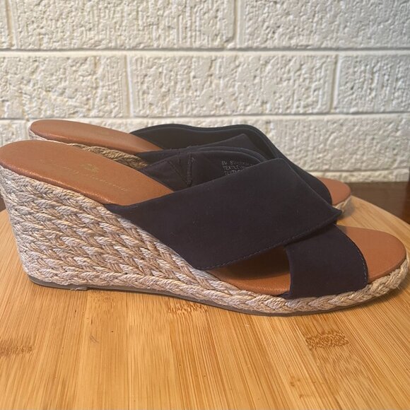 Tommy Bahama Navy Blue Stacey Wedge Espadrille Slip-on Sandals Size 8.5M - Picture 3 of 9